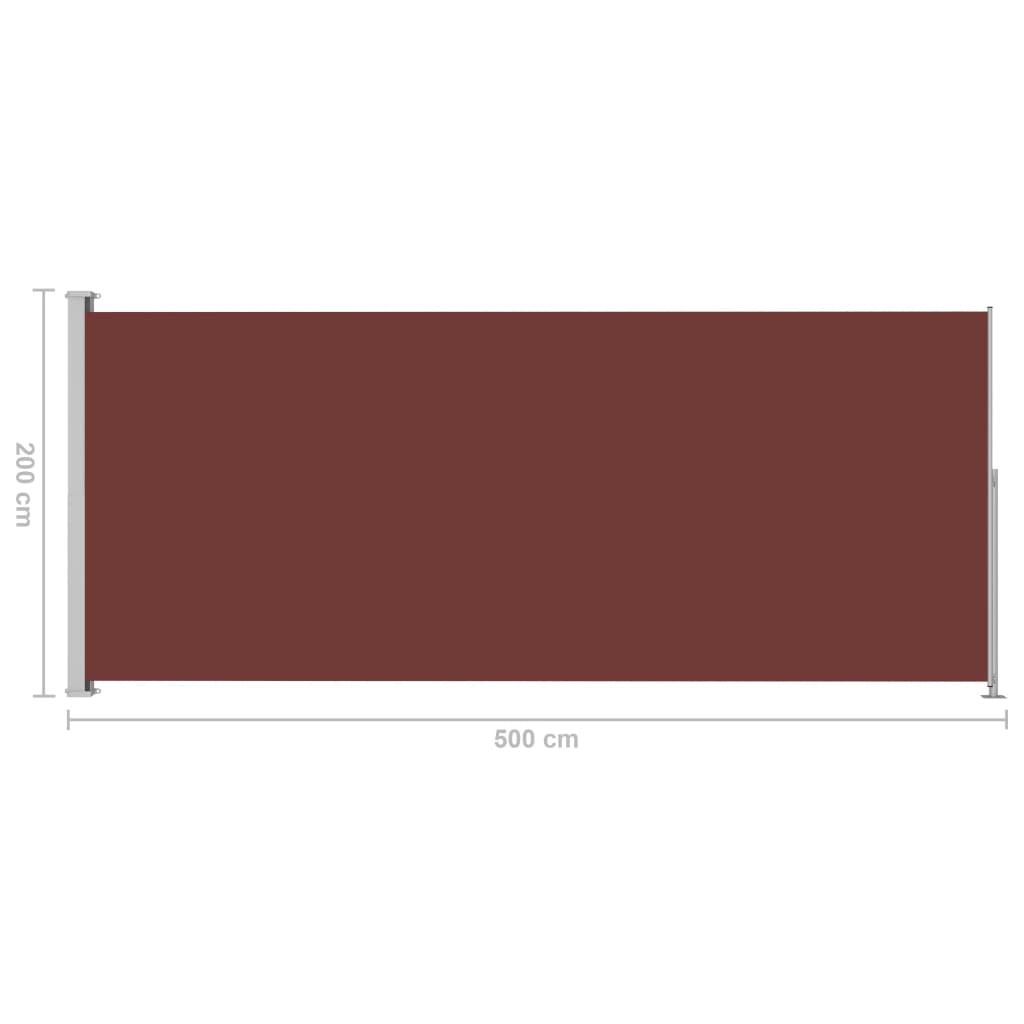 vidaXL Auvent latéral rétractable de patio 200x500 cm Marron