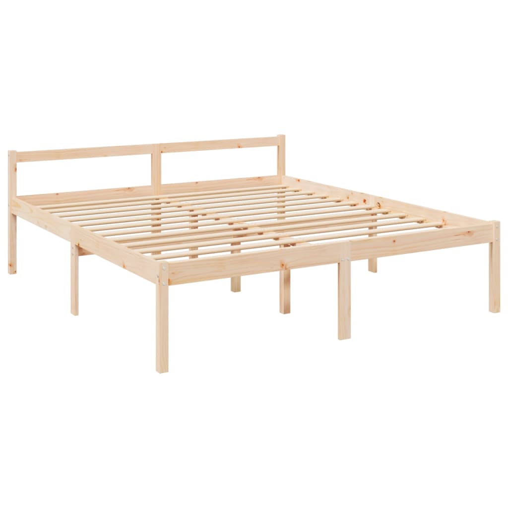 vidaXL Lit pour personne âgée et tête de lit 200x200 cm bois massif