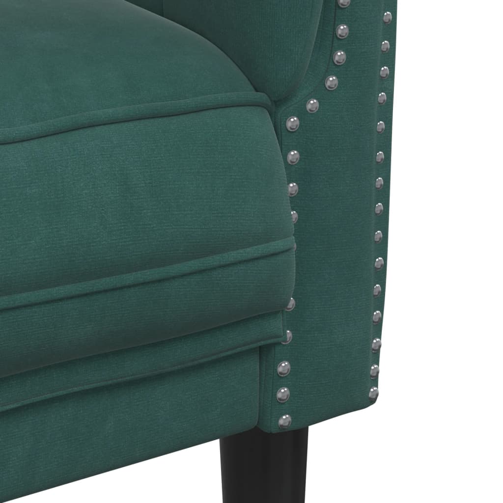 vidaXL Fauteuil vert foncé velours