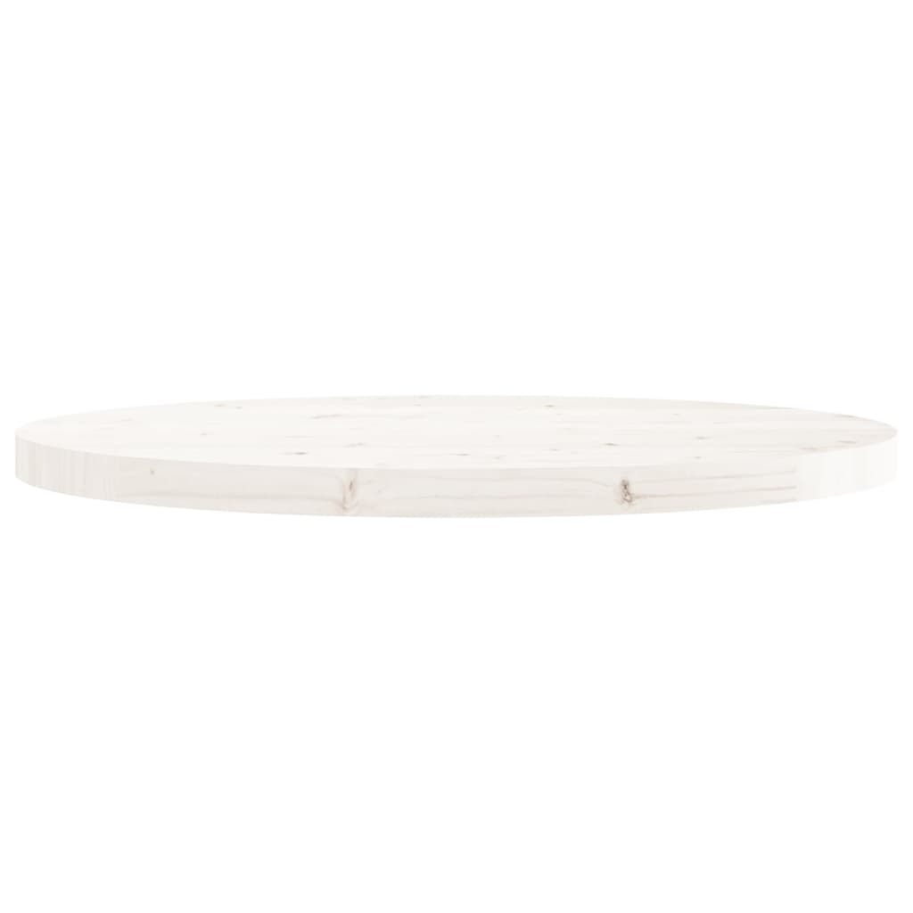 vidaXL Dessus de table rond blanc Ø70x3 cm bois de pin massif