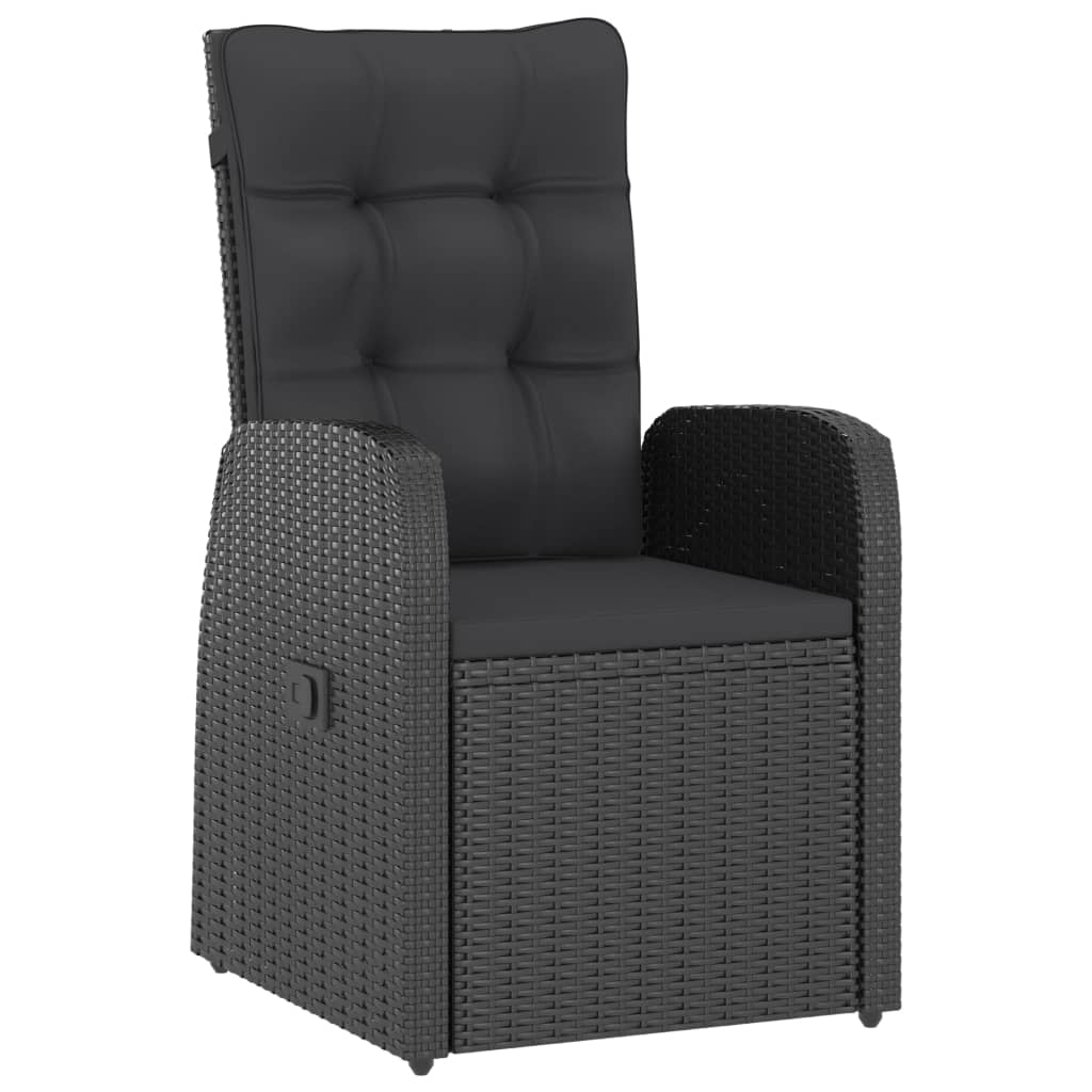 vidaXL Salon de jardin 7 pcs avec coussins résine tressée noir