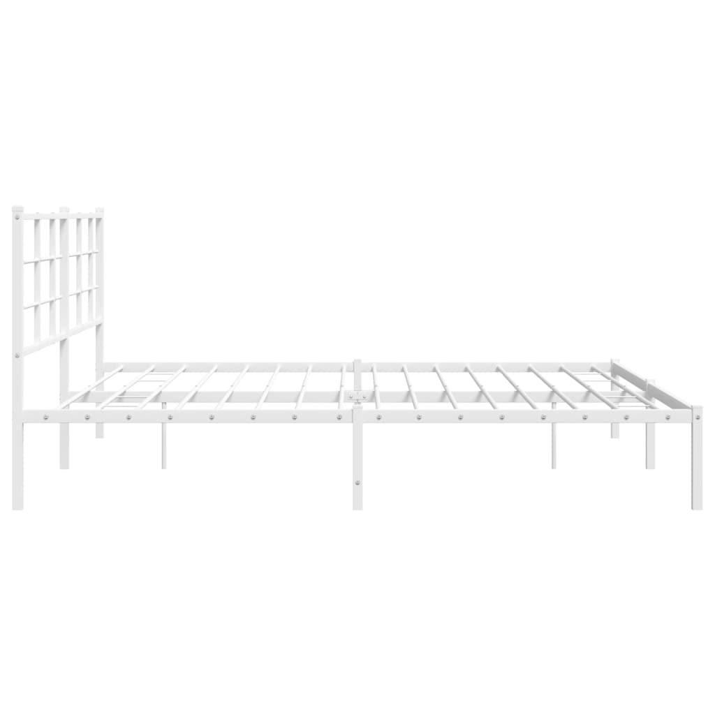 vidaXL Cadre de lit métal sans matelas et tête de lit blanc 200x200 cm