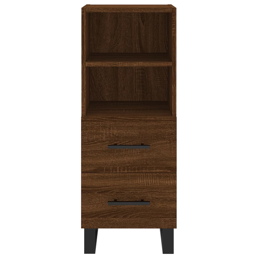 vidaXL Buffet haut Chêne marron 34,5x34x180 cm Bois d'ingénierie