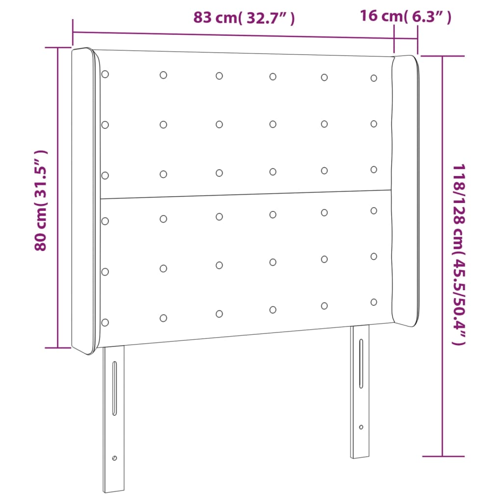 vidaXL Tête de lit à LED Gris clair 83x16x118/128 cm Tissu