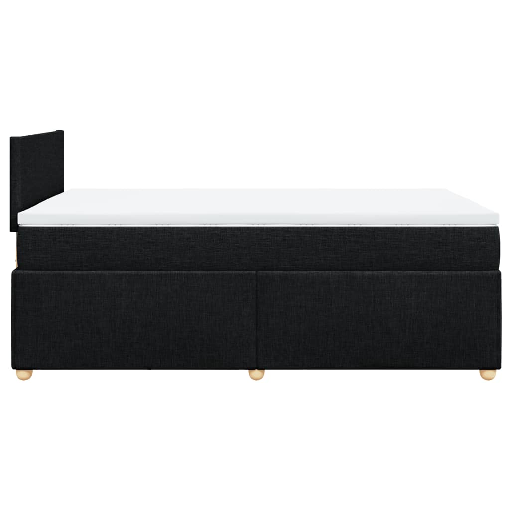 vidaXL Sommier à lattes de lit avec matelas Noir 120x200 cm Tissu