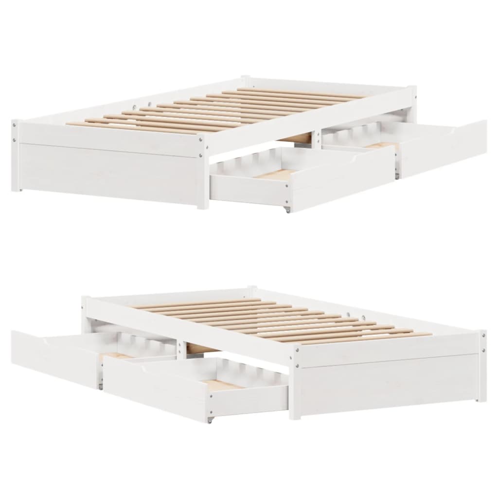 vidaXL Cadre de lit sans matelas blanc 90x200 cm bois de pin massif