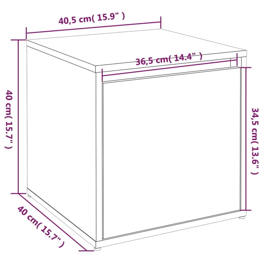 VidaXL Tiroir boîte Gris béton 40,5x40x40 cm Bois d'ingénierie