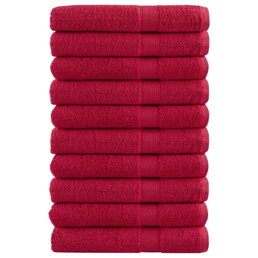 vidaXL Serviettes de sauna de qualité supérieure SOLUND 10 pcs rouge