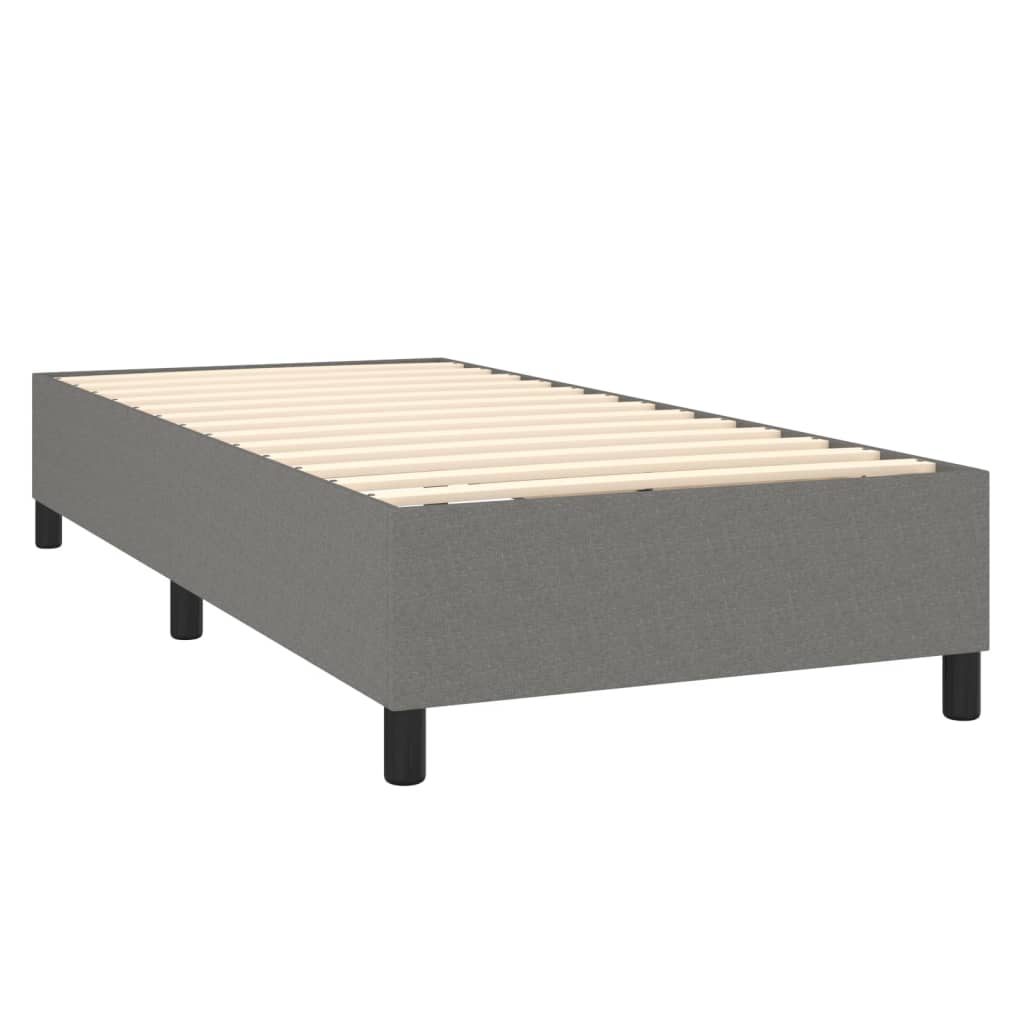 vidaXL Sommier à lattes de lit avec matelas et LED Gris foncé 90x200cm