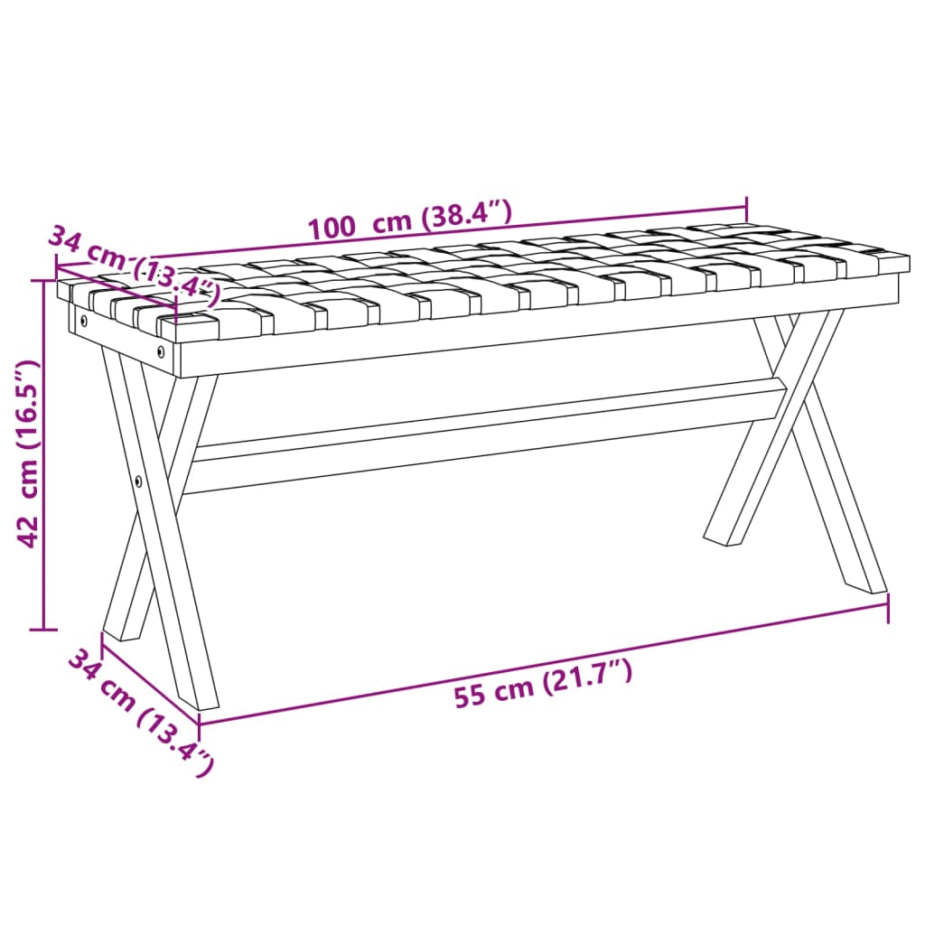 vidaXL Banc de jardin bleu foncé bois massif d'acacia et tissu