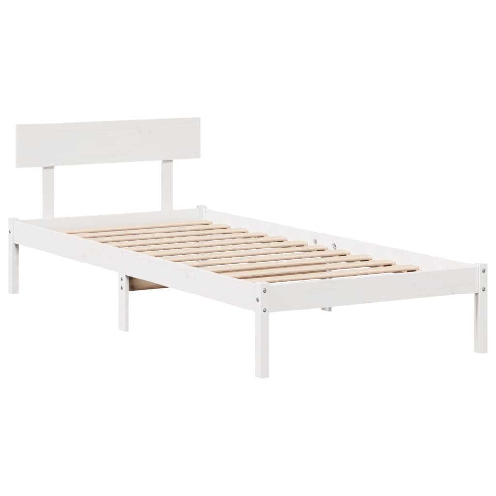 vidaXL Cadre de lit sans matelas blanc 90x200 cm bois de pin massif