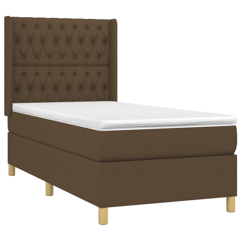 vidaXL Sommier à lattes de lit matelas et LED Marron foncé 100x200cm