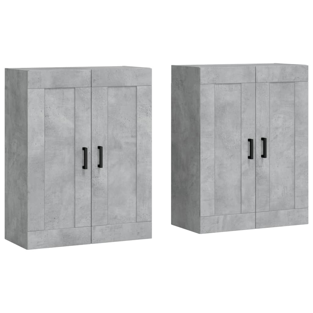 vidaXL Armoires murales 2 pcs gris béton bois d'ingénierie