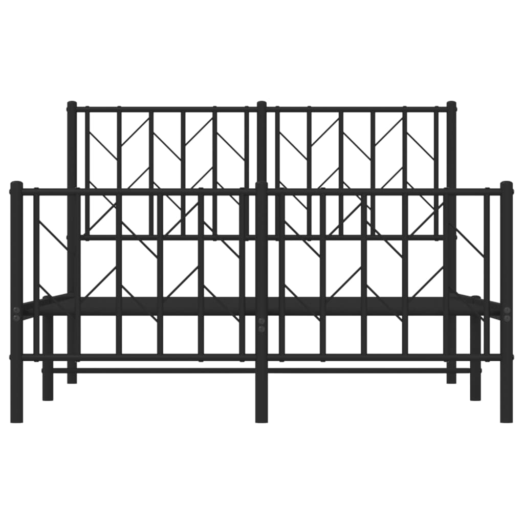 vidaXL Cadre de lit métal sans matelas avec pied de lit noir 120x200cm