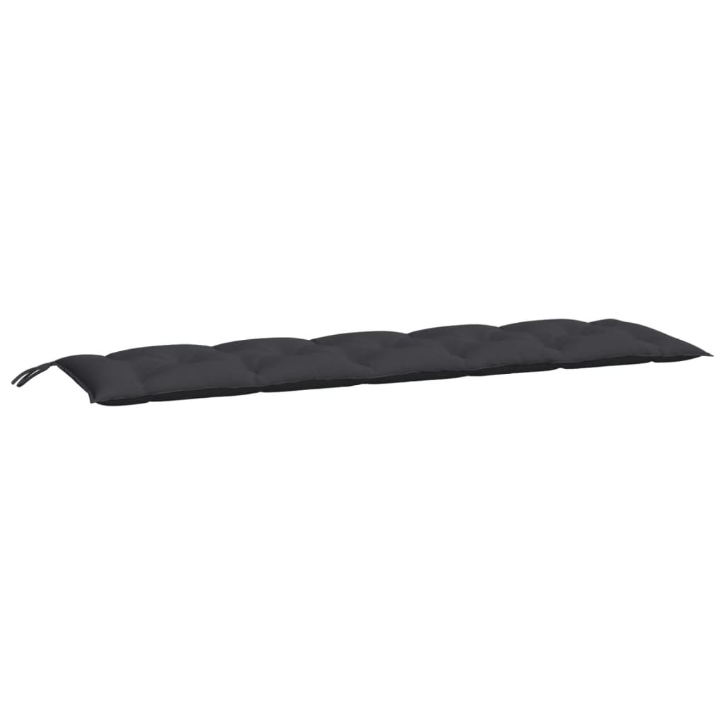 vidaXL Coussin de banc de jardin noir 180x(50+50)x7 cm tissu oxford