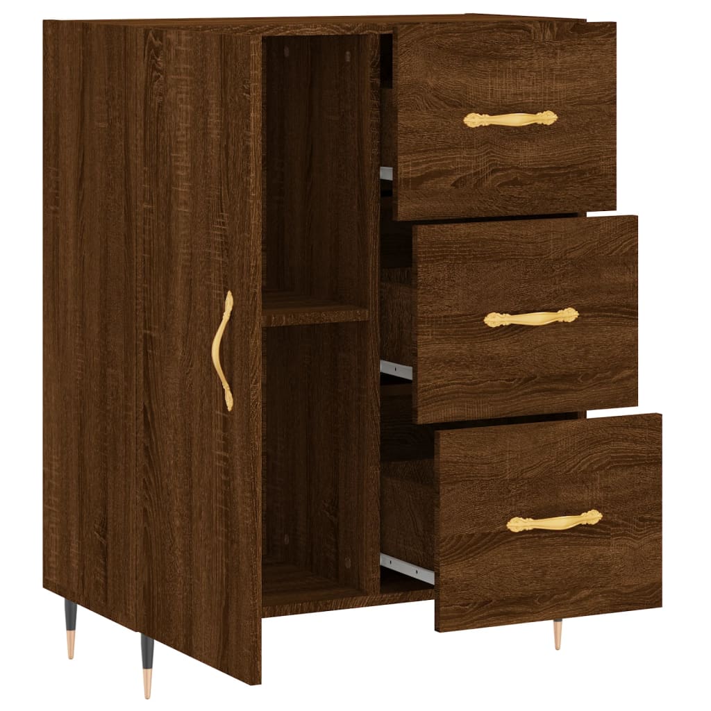 vidaXL Buffet chêne marron 69,5x34x90 cm bois d'ingénierie