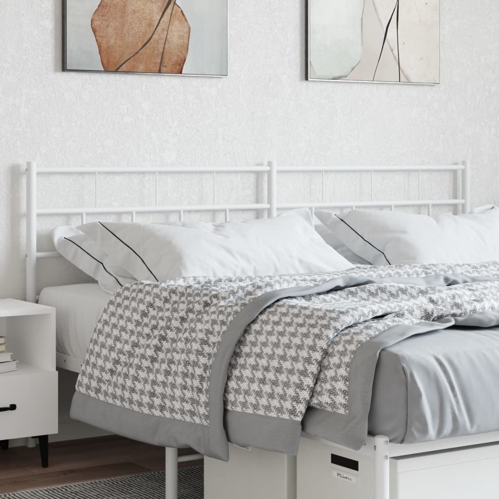 vidaXL Tête de lit métal blanc 160 cm