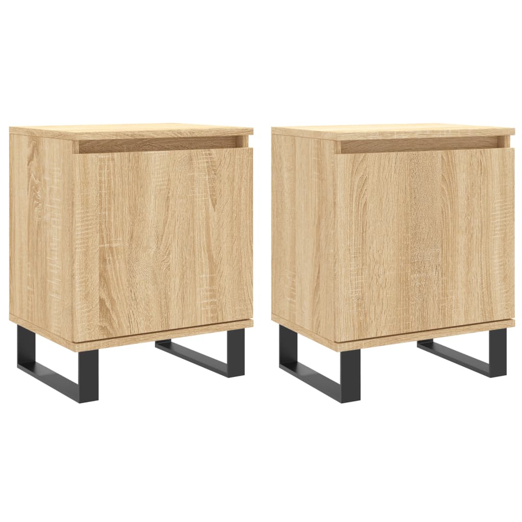 vidaXL Tables de chevet 2pcs chêne sonoma 40x30x50cm bois d'ingénierie