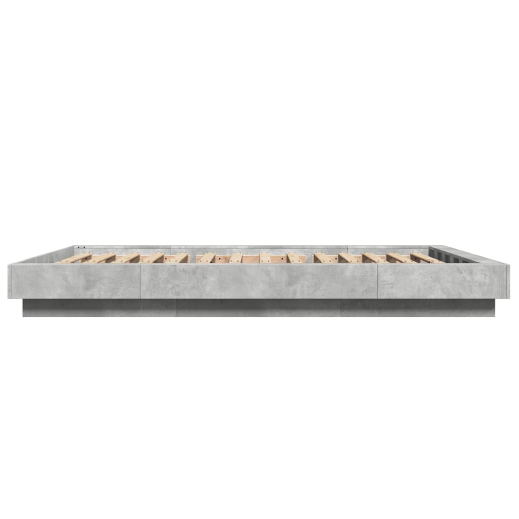 vidaXL Cadre de lit sans matelas gris béton 140x190 cm