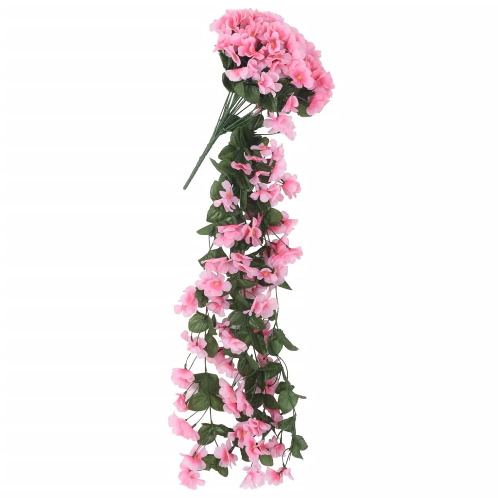 vidaXL Guirlandes de fleurs de Noël 3 pcs rose 85 cm