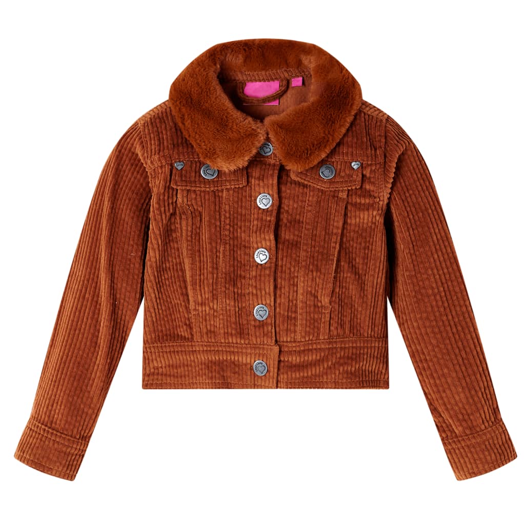 Veste pour enfants velours côtelé cognac 116