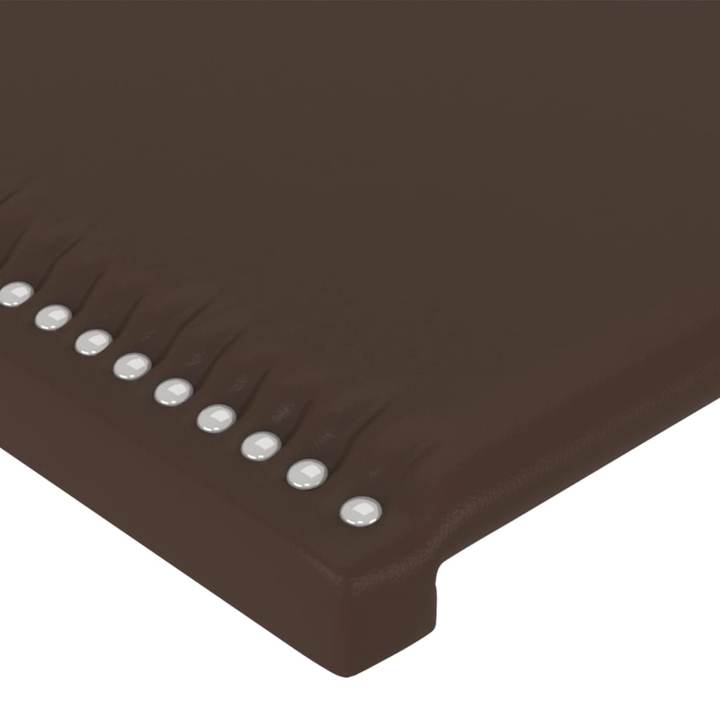 vidaXL Tête de lit à LED Marron 203x16x78/88 cm Similicuir