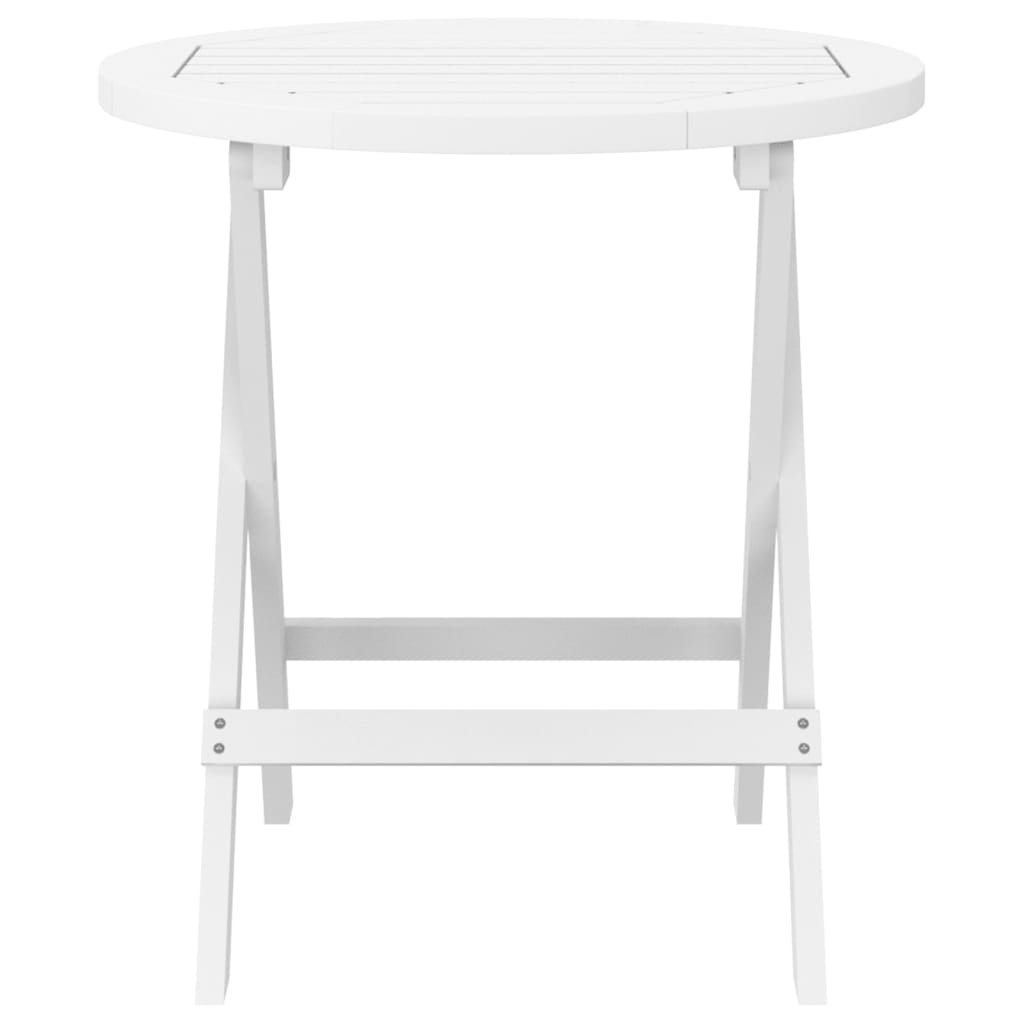 vidaXL Table pliable de jardin blanc Ø 46 cm bois d'acacia solide