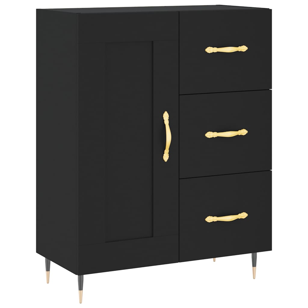 vidaXL Buffet noir 69,5x34x90 cm bois d'ingénierie