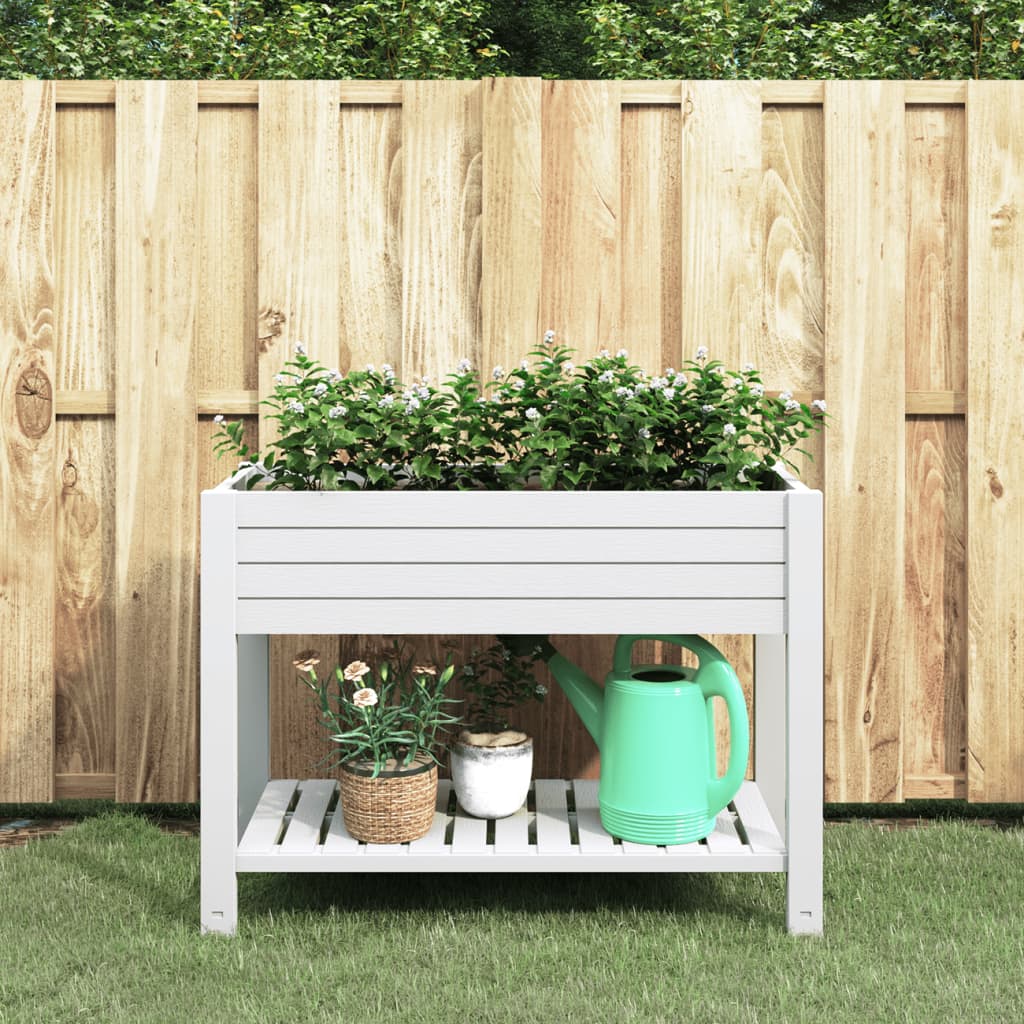 vidaXL Lit surélevé de jardin blanc 110x45x79 cm polypropylène