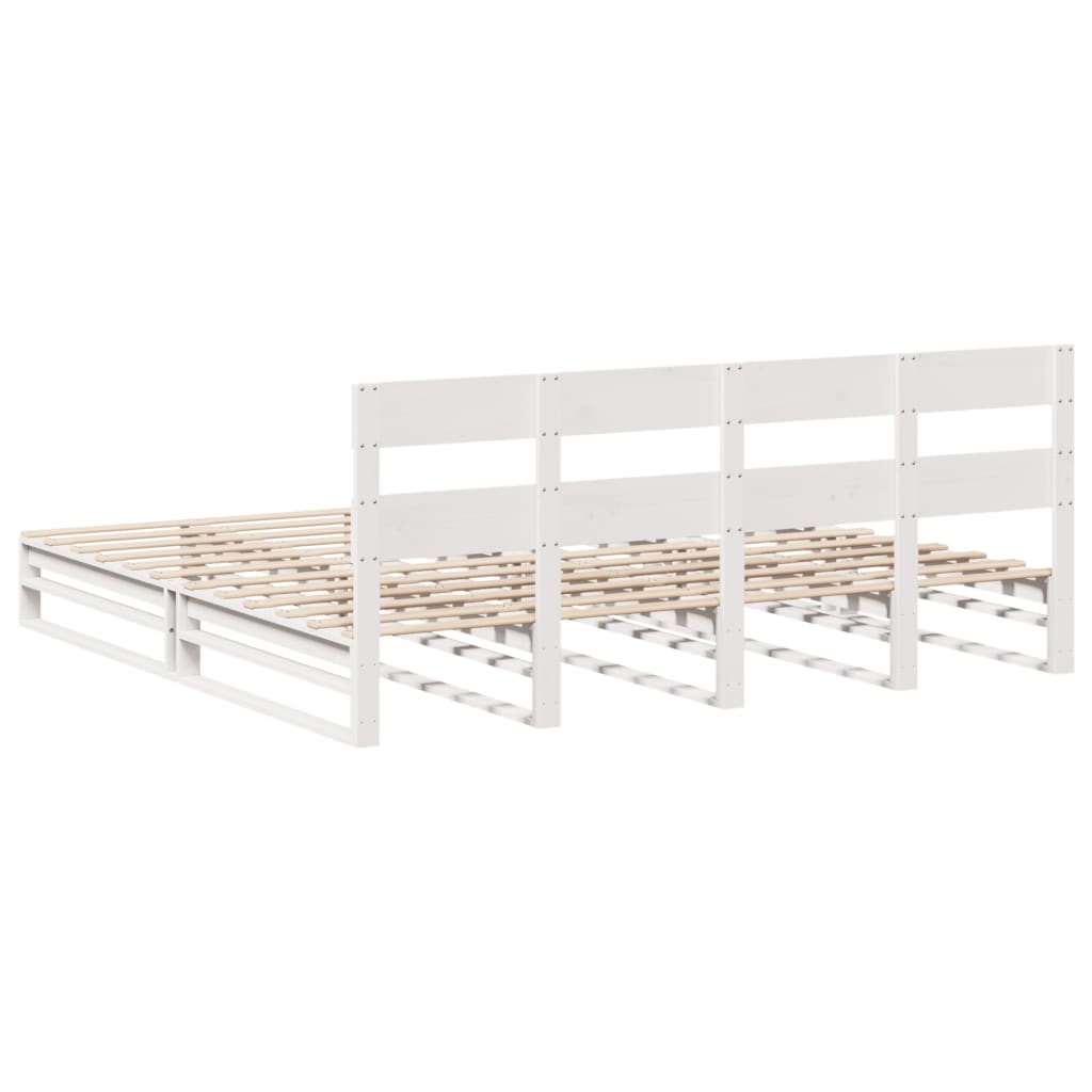 vidaXL Cadre de lit sans matelas blanc 180x200 cm bois massif de pin