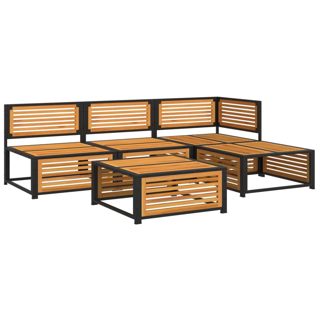 vidaXL Salon de jardin avec coussins 5 pcs Bois d'acacia solide