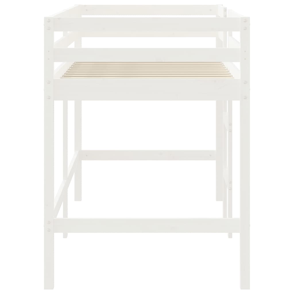 vidaXL Lit mezzanine enfants échelle blanc 90x200 cm bois pin massif