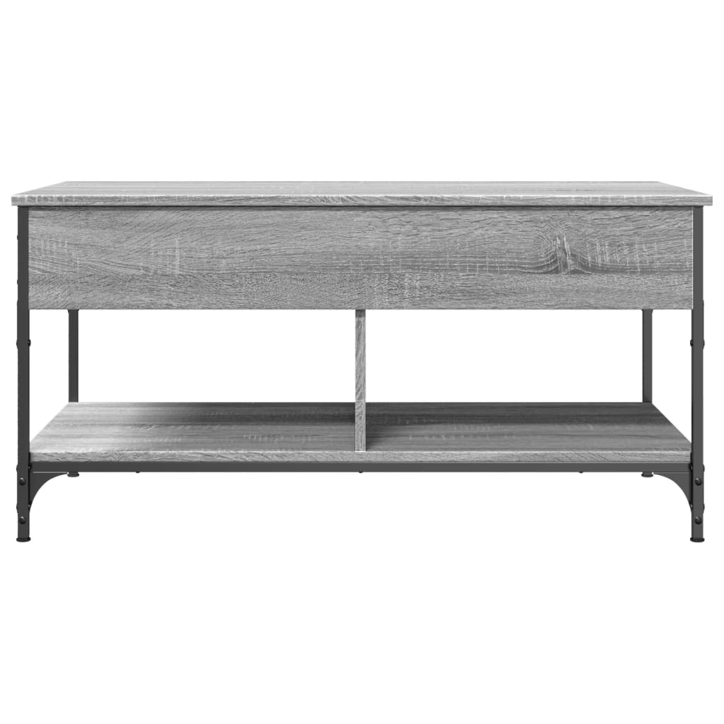 vidaXL Table basse sonoma gris 100x50x50 cm bois d'ingénierie et métal