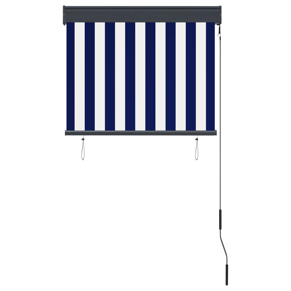 vidaXL Store roulant d'extérieur 80x250 cm Bleu et blanc