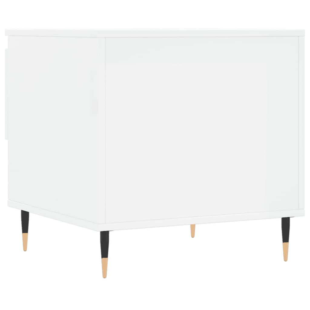 vidaXL Tables basses 2 pcs blanc brillant 50x46x50cm bois d'ingénierie