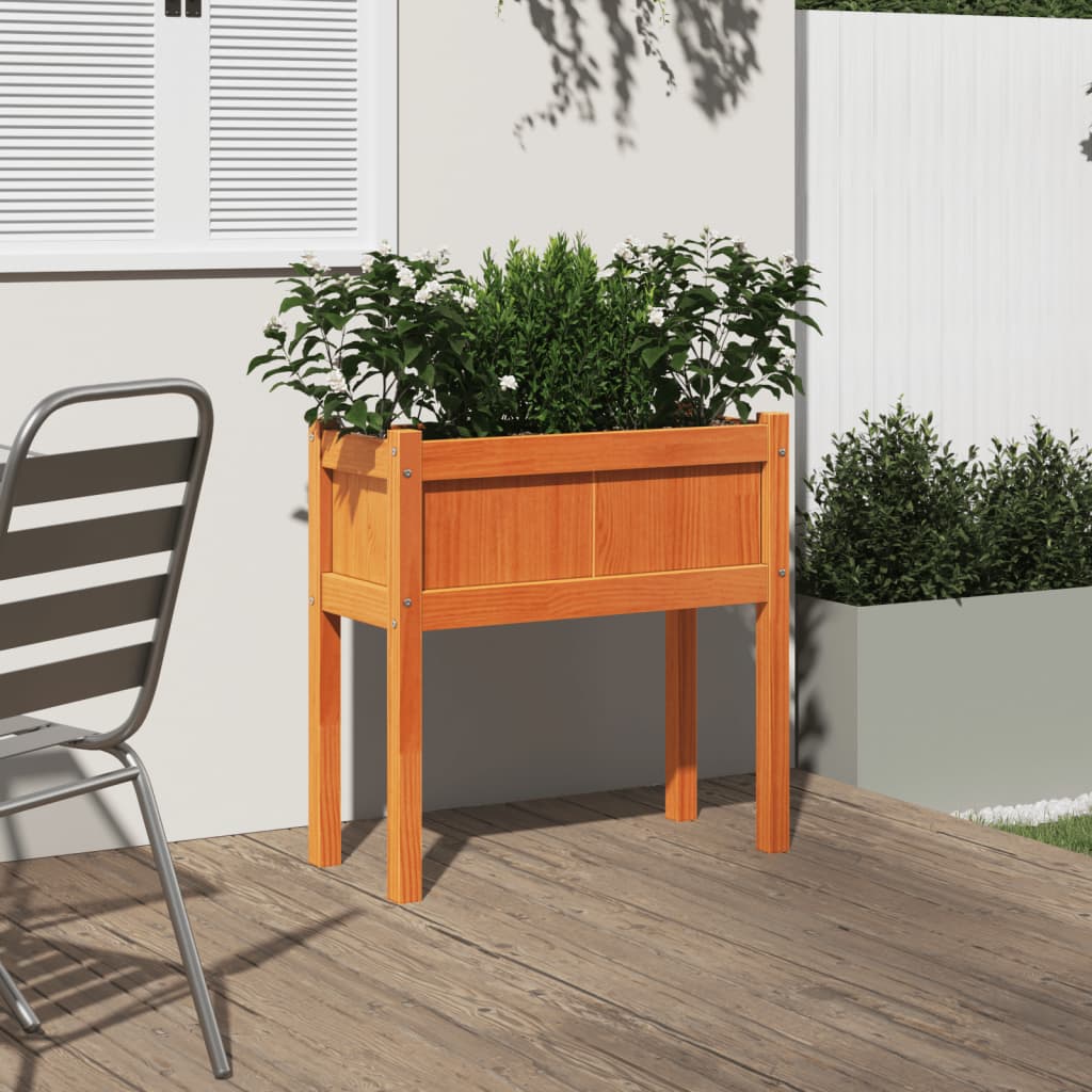 vidaXL Jardinières et pieds cire marron 70x31x70 cm bois de pin massif