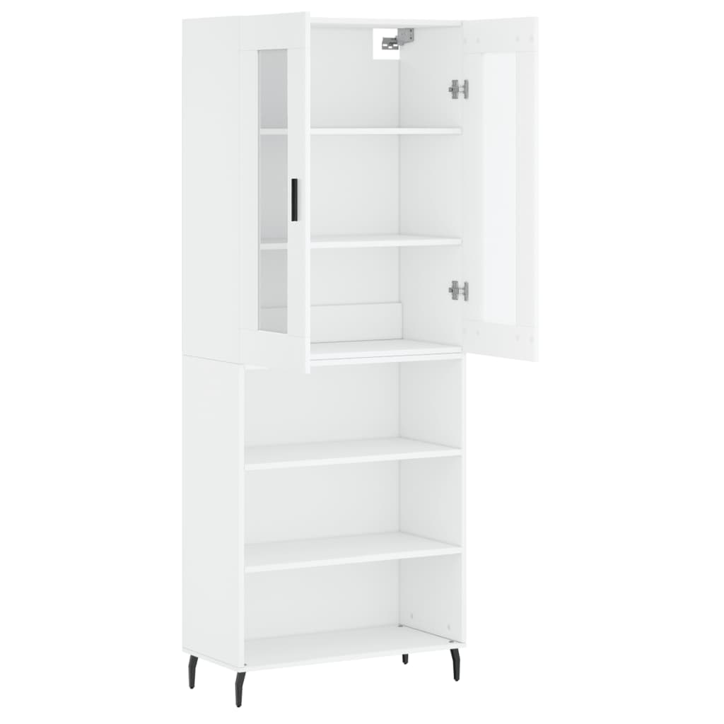 vidaXL Buffet haut Blanc 69,5x34x180 cm Bois d'ingénierie