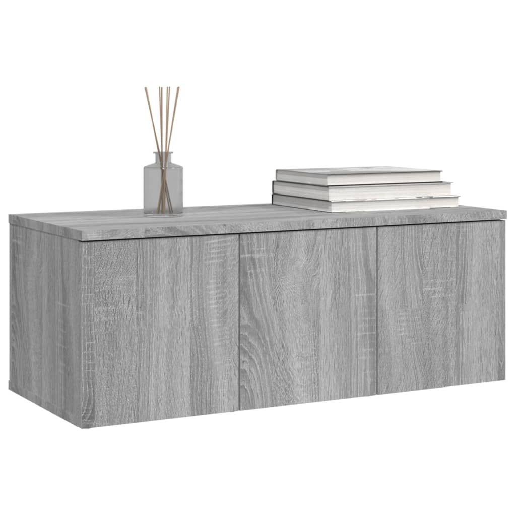 vidaXL Meuble TV Sonoma gris 80x34x30 cm Bois d'ingénierie