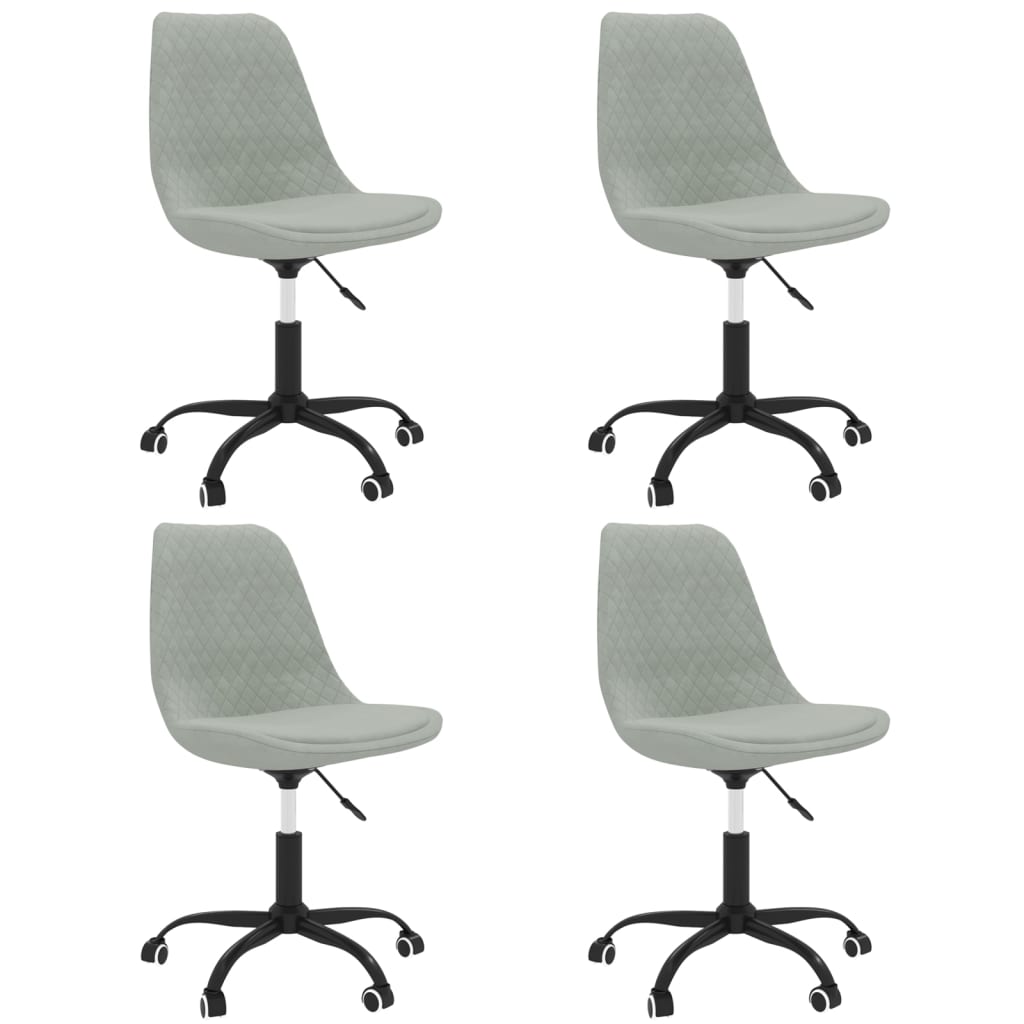 vidaXL Chaises pivotantes à manger lot de 4 Gris clair Tissu