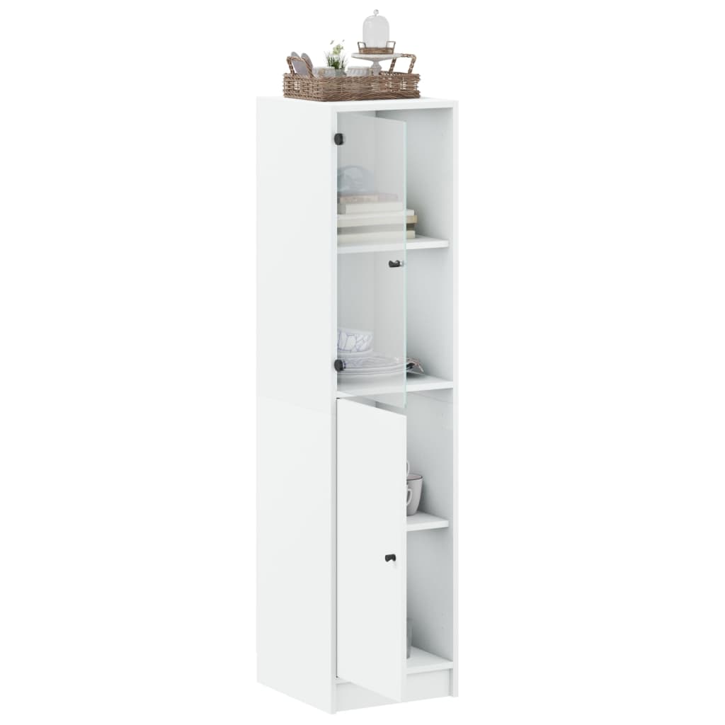 vidaXL Buffet avec porte en verre blanc 35x37x142 cm