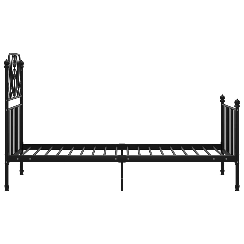 vidaXL Cadre de lit sans matelas noir métal 100x200 cm