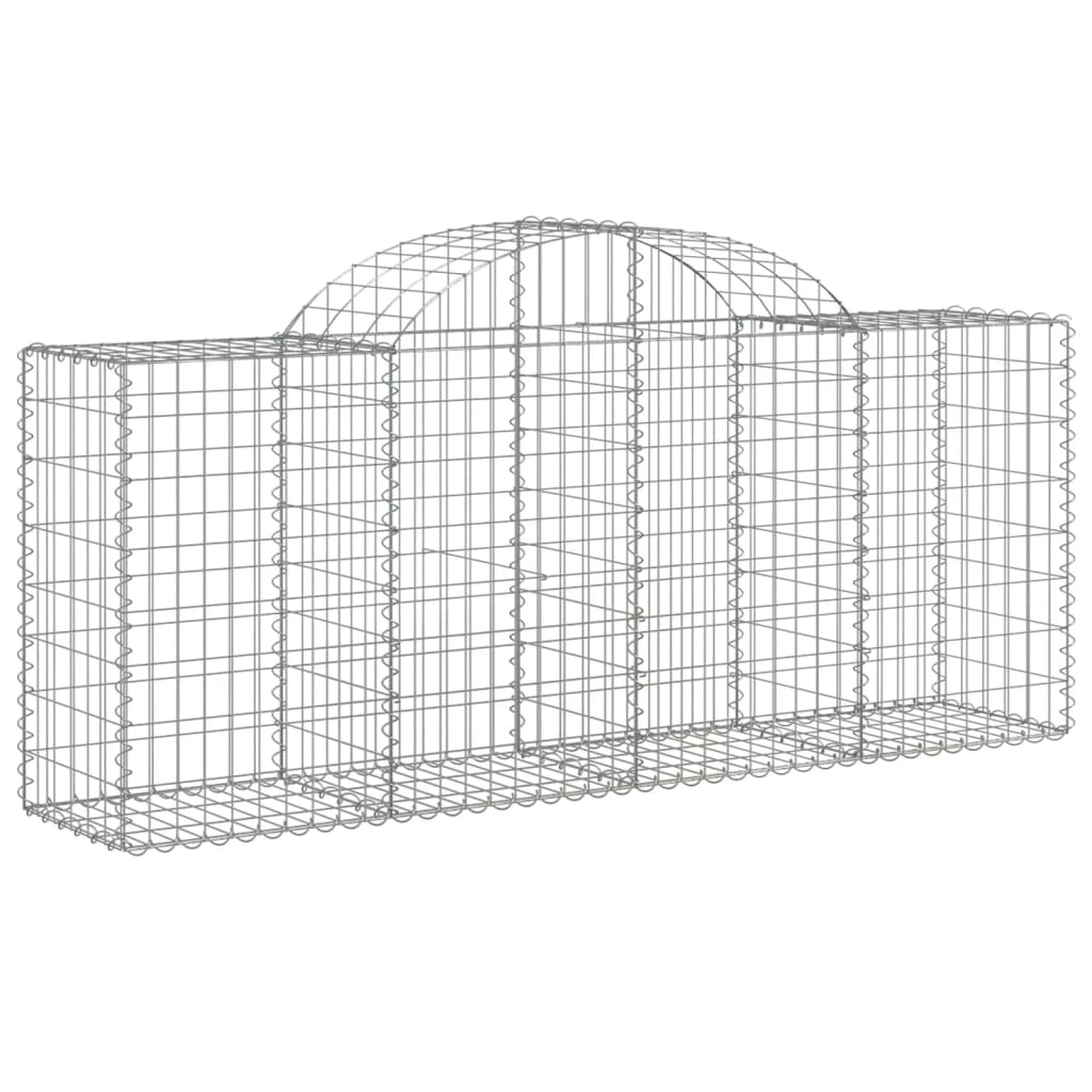 vidaXL Paniers à gabions arqués 11 pcs 200x50x80/100 cm Fer galvanisé