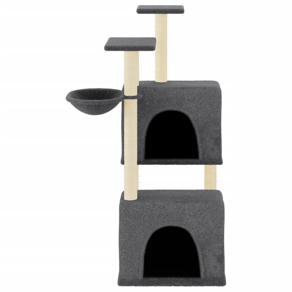 vidaXL Arbre à chat avec griffoirs en sisal gris foncé 122 cm