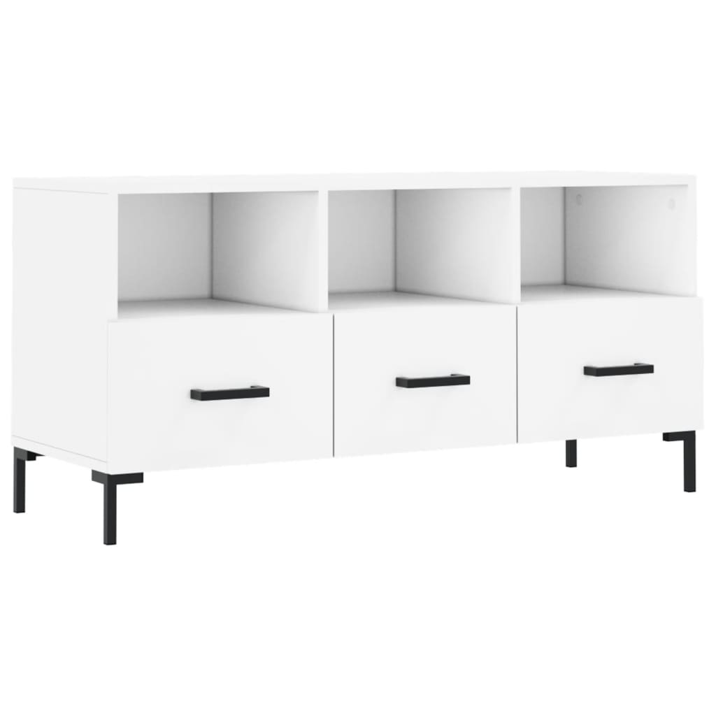 vidaXL Meuble TV blanc 102x36x50 cm bois d'ingénierie