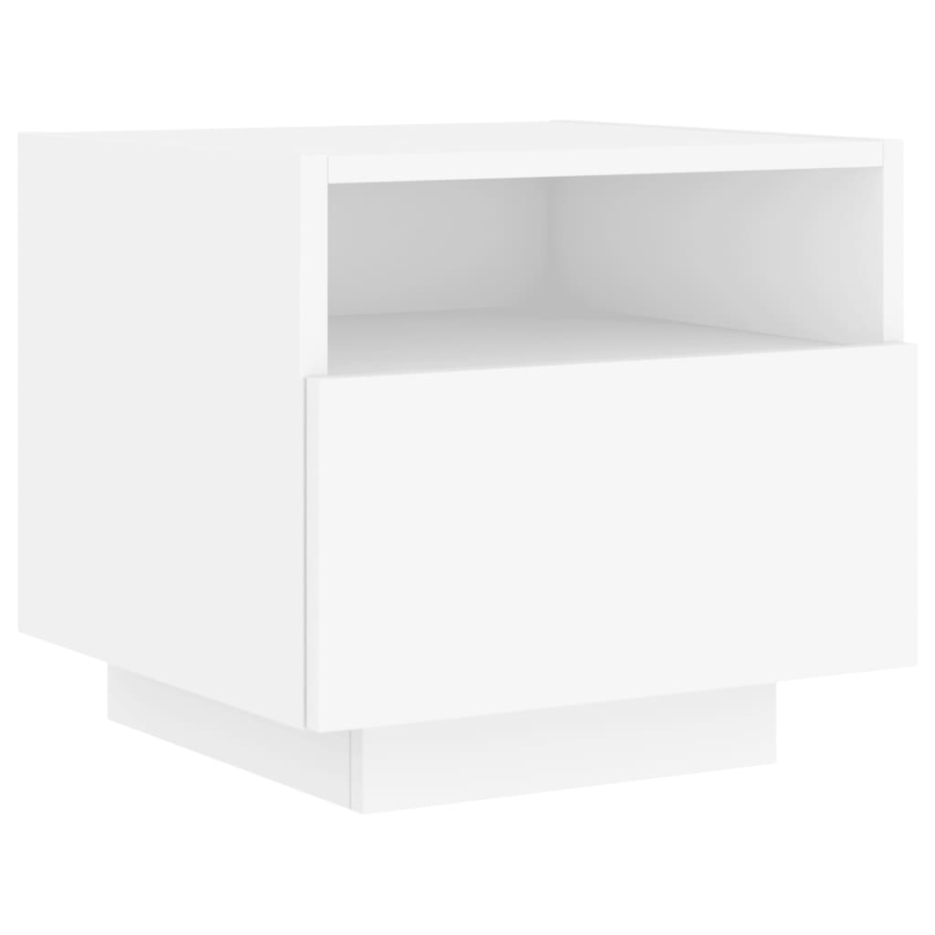 vidaXL Table de chevet avec lumières LED blanc 40x39x37 cm