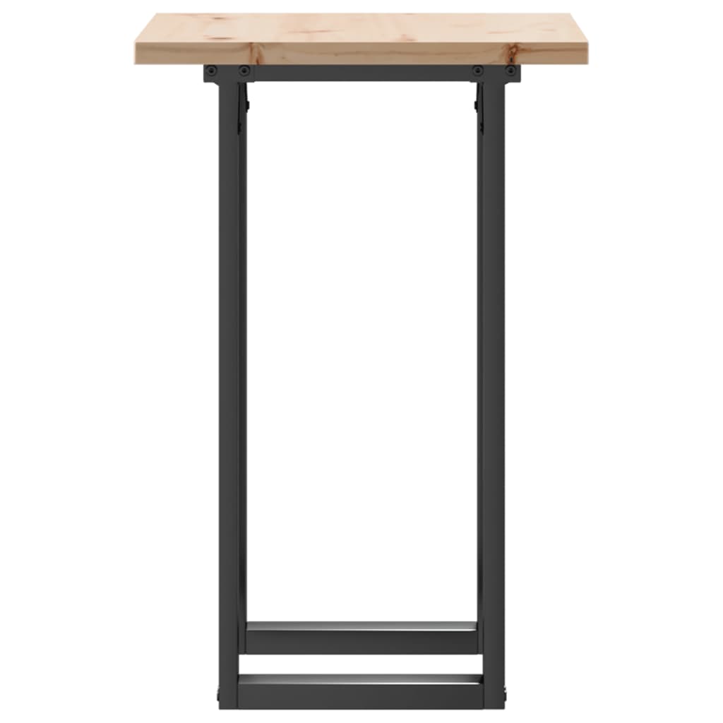 vidaXL Table à manger cadre en O 50x50x75,5cm bois de pin massif fonte