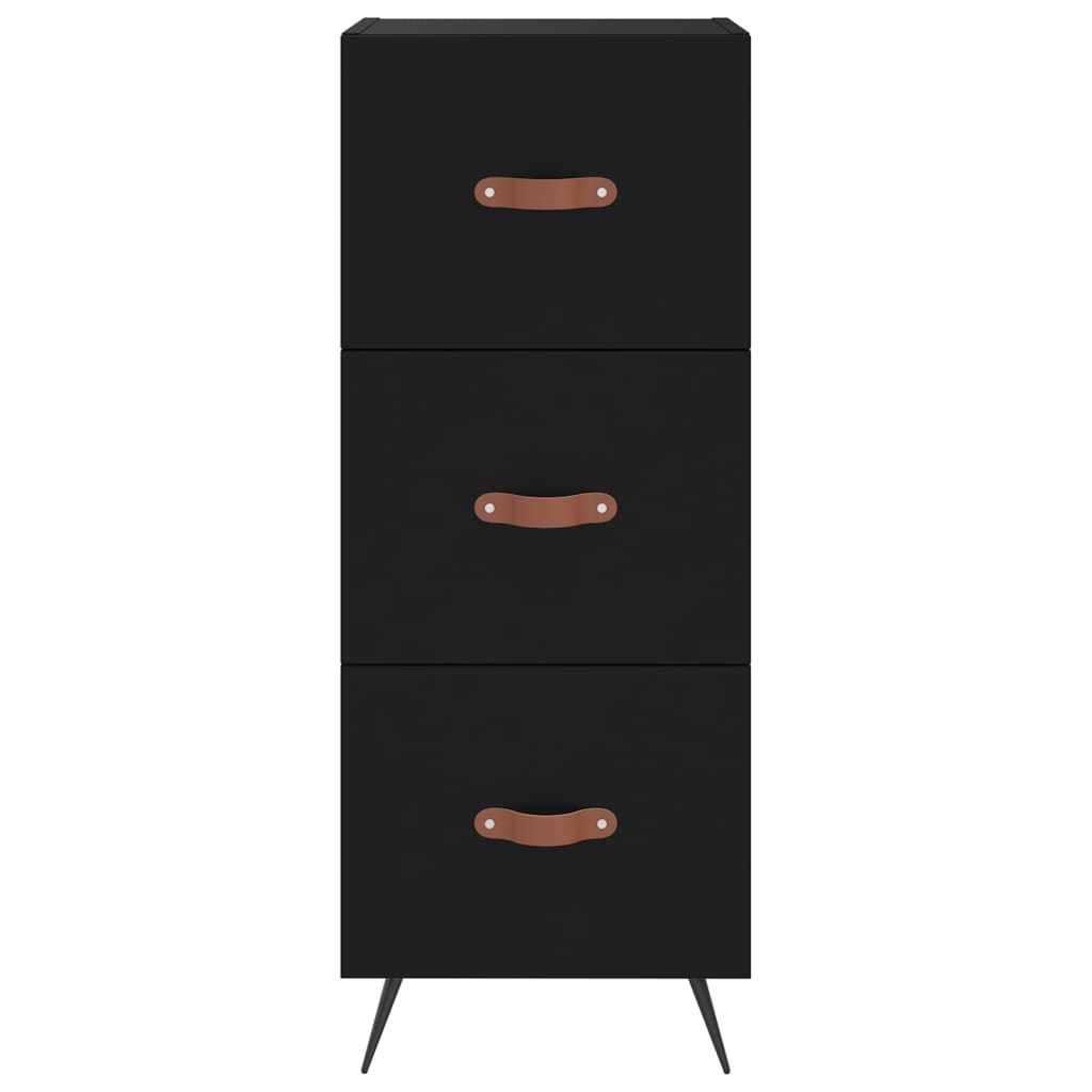 vidaXL Buffet haut Noir 34,5x34x180 cm Bois d'ingénierie