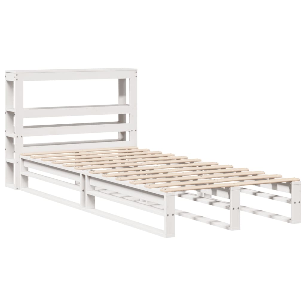 vidaXL Cadre de lit sans matelas blanc 90x200 cm bois de pin massif