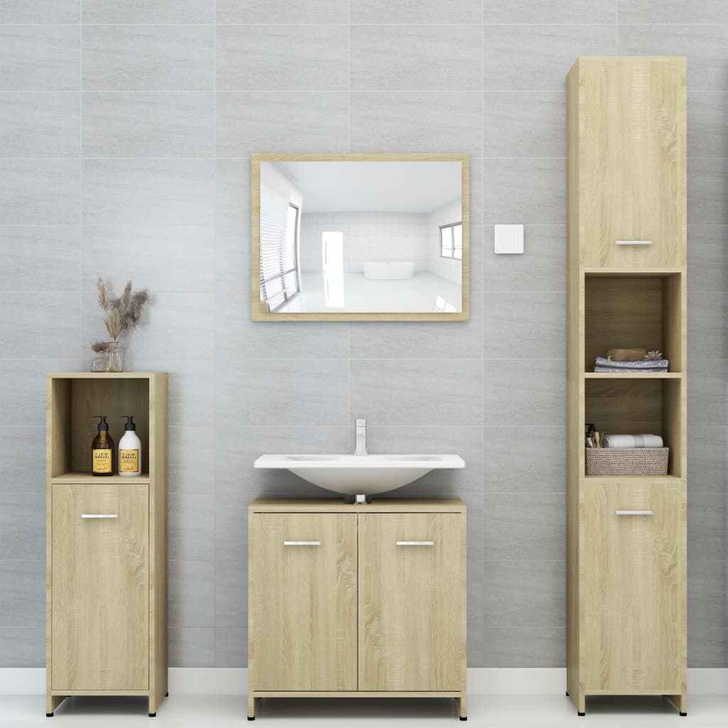 vidaXL Armoire de salle de bain Chêne sonoma 30x30x183,5 cm Aggloméré