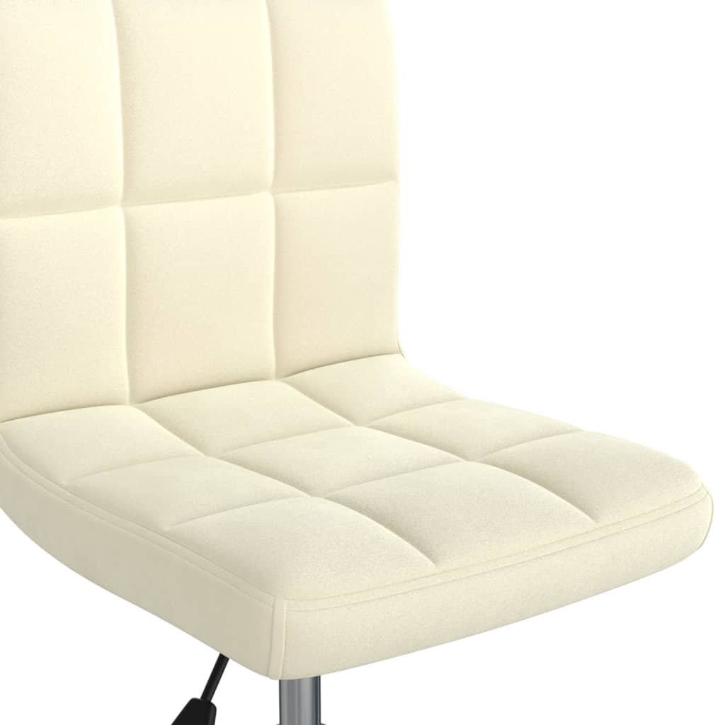 vidaXL Chaise pivotante de bureau Crème Velours